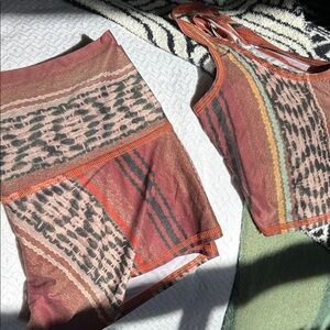 Tribal Print Bra and Shorts Set